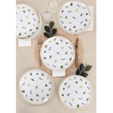 Set 6 farfurii intinse ST042106F004, Keramika, Ø25 cm, ceramica, multicolor