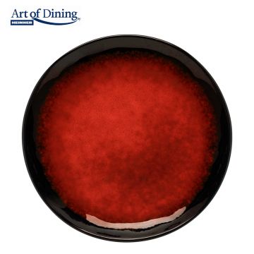 Set 6 farfurii pentru desert Vulcano, Art of Dining by Heinner, 20 cm, ceramica, rosu/negru