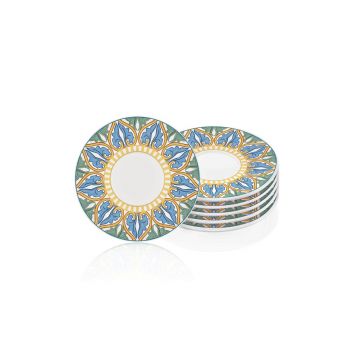 Set 6 farfurioare 13 cm, Mia, 280TMA1495, Ceramica, Multicolor