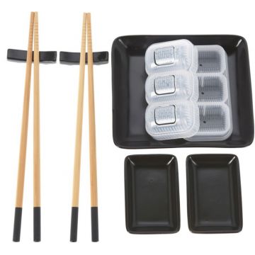 Set 8 piese pentru sushi Excellent Houseware, portelan, alb