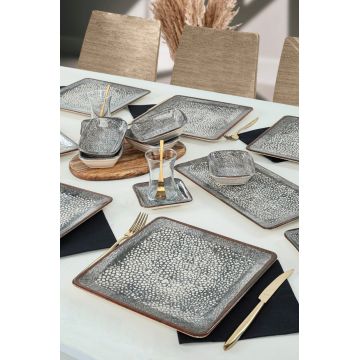 Set de mic dejun, Hermia, 275KRM1714, Antibacterian, Gri închis/Alb