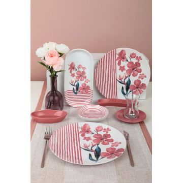 Set de mic dejun, Hermia, 275KRM1796, Farfurie pentru ceașcă de ceai: 13 cm (6 bucăți), Multicolor