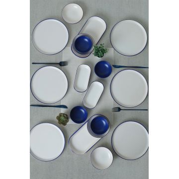 Set de mic dejun, Hermia, 275KRM1963, Antibacterian, Albastru/Alb