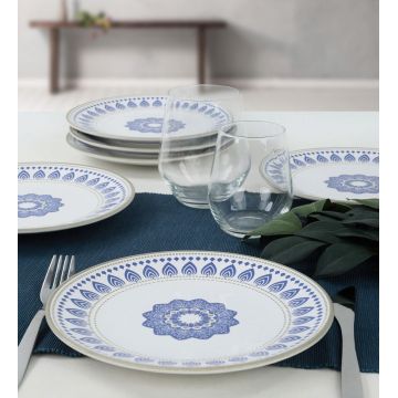 Set farfurii din ceramica pentru desert, Hermia, 275KRM1373, Antibacterian, Alb