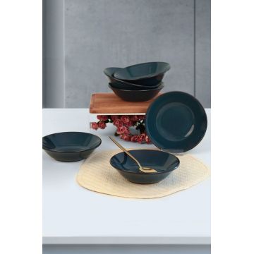 Set farfurii, Keramika, 275KRM1883, Ceramica , Nu absoarbe apa, Albastru navy