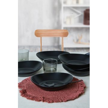 Set farfurii, Hermia, 275KRM2214, Antibacterian, Negru mat