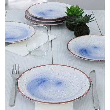 Set farfurii din ceramica pentru desert, Hermia, 275KRM1361, Antibacterian, Alb