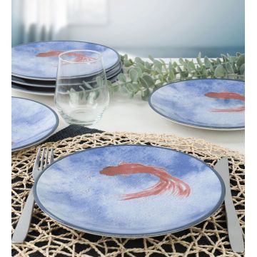 Set farfurii din ceramica pentru desert, Hermia, 275KRM1369, Antibacterian, Alb