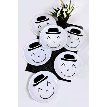 Set farfurii din ceramica pentru desert, Hermia, 275KRM1370, Antibacterian, Alb