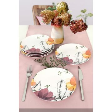 Set platouri servire desert, Hermia, 275KRM2201, Antibacterian, Alb mat