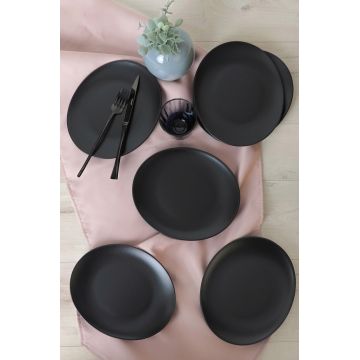 Set platouri servire desert, Hermia, 275KRM2202, Antibacterian, Negru mat