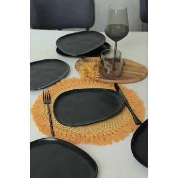 Set platouri servire desert, Hermia, 275KRM2208, Antibacterian, Negru mat
