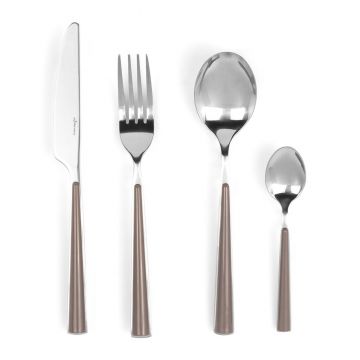 Set tacamuri 24 piese, Luigi Ferrero Norsk FR-2441CS, inox, maro deschis