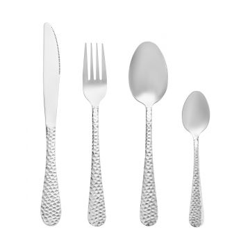 Set tacamuri pentru 6 persoane, 24 piese Bubble, Ambition, inox, argintiu