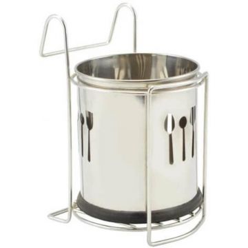 Suport din Otel Inoxidabil pentru Tacamuri, cu Agatator, Argintiu, Perfect Home