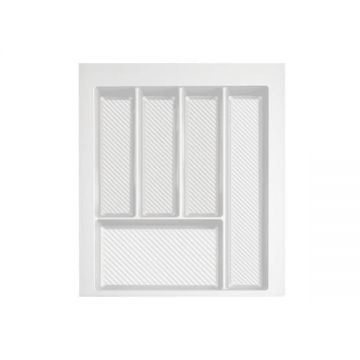 Suport organizare tacamuri Max, alb, pentru latime exterioara corp 450 mm, montabil in sertar de bucatarie, 490x400 mm