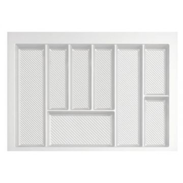 Suport organizare tacamuri Max, alb, pentru latime exterioara corp 700 mm, montabil in sertar de bucatarie, 490x650 mm