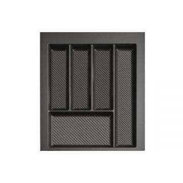 Suport organizare tacamuri Max, gri grafit, pentru latime exterioara corp 450 mm, montabil in sertar de bucatarie, 490x400 mm