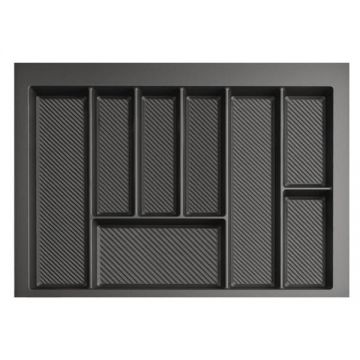 Suport organizare tacamuri Max, gri grafit, pentru latime exterioara corp 700 mm, montabil in sertar de bucatarie, 490x650 mm