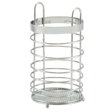 Suport pentru Tacamuri din Metal Cromatizat, Diametru 11 cm, Argintiu, Perfect Home