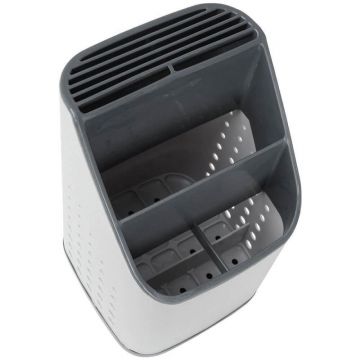 Suport pentru Tacamuri si Ustensile de Bucatarie, 14 x 14 x 23 cm, Alb, Vilde
