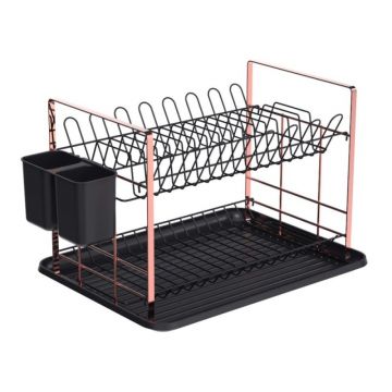 Suport Vase, Cromat Finisaj Mat, cu Tava din Plastic si Suport Tacamuri, 48x32x29 cm, Grunberg GR3232