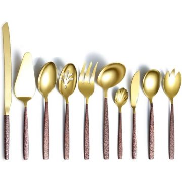 Tacamuri, 18/0 Inox, Auriu/Maro, 10 Bucati, Berglander