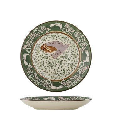 Farfurie desert, Bloomingville, Hezha, 16x2 cm, ceramica, verde