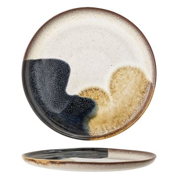 Farfurie intinsa, Bloomingville, Jules, 28.5x2 cm, ceramica, albastru