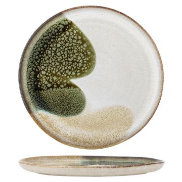 Farfurie intinsa, Bloomingville, Jules, 28.5x2 cm, ceramica, verde