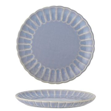 Farfurie intinsa, Bloomingville, Latina, 27x2 cm, ceramica, albastru deschis