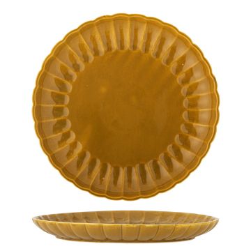 Farfurie intinsa, Bloomingville, Latina, 27x2 cm, ceramica, galben