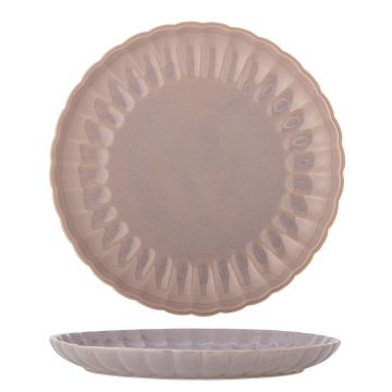 Farfurie intinsa, Bloomingville, Latina, 27x2 cm, ceramica, roz