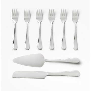 Furculițe pentru desert albe-argintii din oțel inoxidabil The Essentials Cake Tools – Printworks