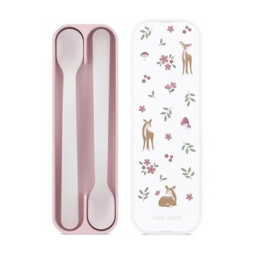 Linguri pentru copii roz-deschis din plastic 2 buc. Fairy Garden by Little Dutch – Mepal