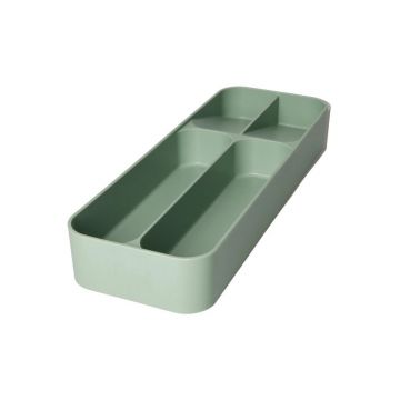Organizator de tacâmuri verde salvie din plastic 13,5 x 39 cm – Brandani