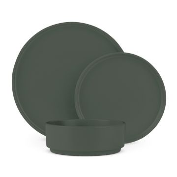 Serviciu de masa 18 piese Berlinger Haus, Matte Green, portelan, verde mat