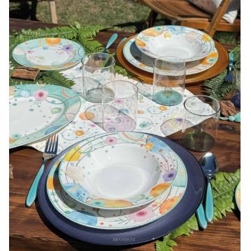 Serviciu de masa 18 piese, Bollicine, Brandani, portelan