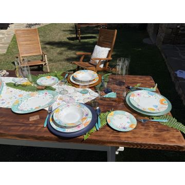 Serviciu de masa 18 piese, Bollicine, Brandani, portelan