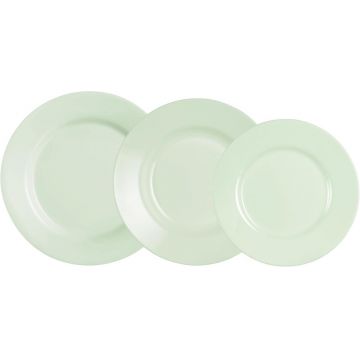 Serviciu de masa 18 piese, Luminarc, Plumi Paradise, opal, verde