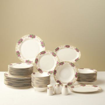 Serviciu de masa (53 piese), L'essentiel Maison, 216KRC1275, Farfurie de cină: 20,2 x 20,2 x 3,2 cm (12 bucăți), Multicolor