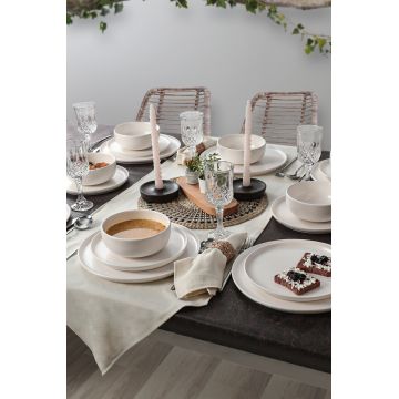 Serviciu de masa, Hermia, 275KRM1861, GRESIE CERAMICĂ, Antibacterian, Alb