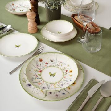Serviciu de masa, Hermia, 387GRP1420, Farfurie: 20 x 20 x 4 cm (4 bucăți), Multicolor