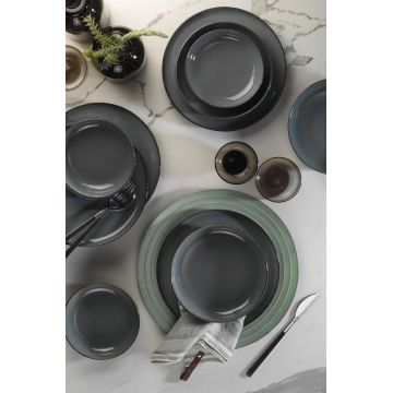 Serviciu de masa, Hermia, 710KTP3405, Farfurie: 20 cm (4 bucăți), Gri