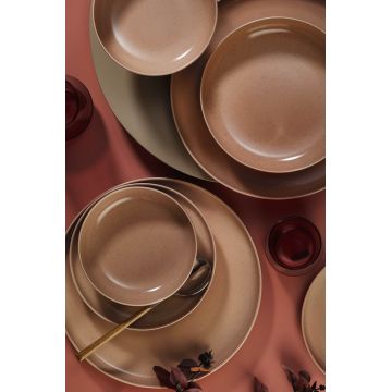 Serviciu de masa, Hermia, 710KTP3607, Farfurie: 20 x 20 x 5 cm (4 bucăți), Multicolor