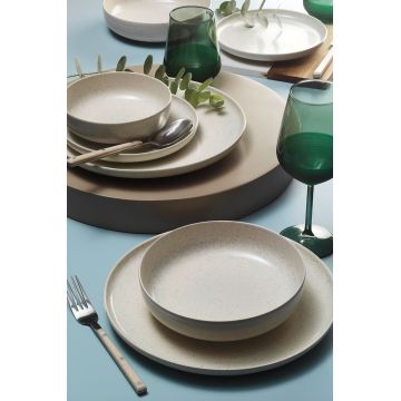 Serviciu de masa, Hermia, 719KTP9784, PORŢELAN, Farfurie adâncă: 21 cm (2 bucăți), Crem