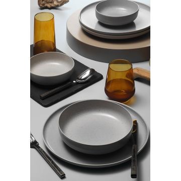 Serviciu de masa, Hermia, 719KTP9874, PORŢELAN, Farfurie: 20 cm (4 bucăți), Gri