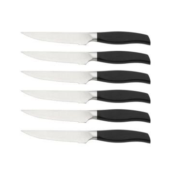 Set 6 cutite friptura + cutie, Zokura, inox/lemn de salcam