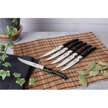 Set 6 cutite pentru friptura Berlinger Haus, Laguiole, inox, negru