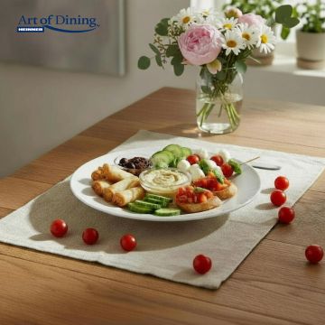 Set 6 farfurii intinse Aida, Art of Dining by Heinner, 25 cm, opal, alb